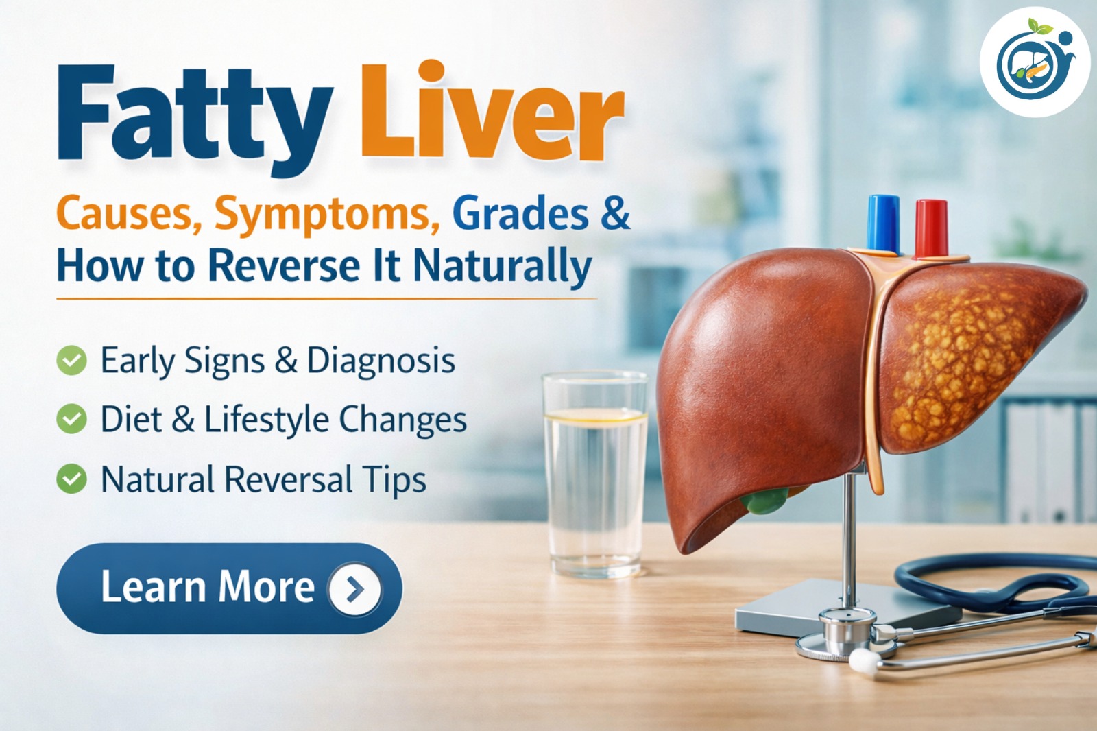Fatty liver illustration showing liver fat accumulation