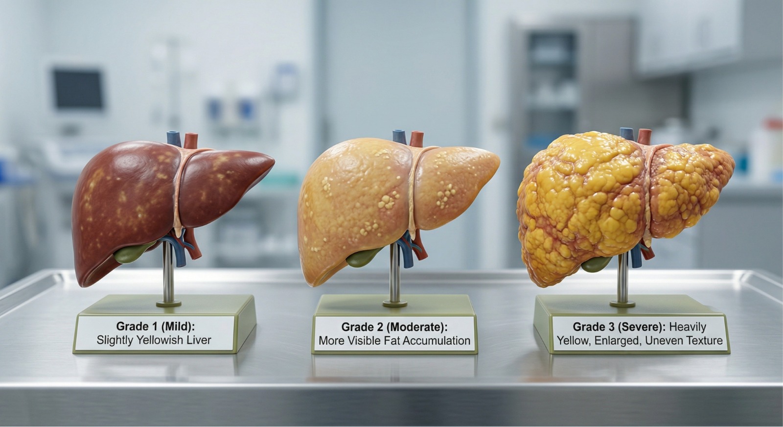 Fatty liver illustration showing liver fat accumulation